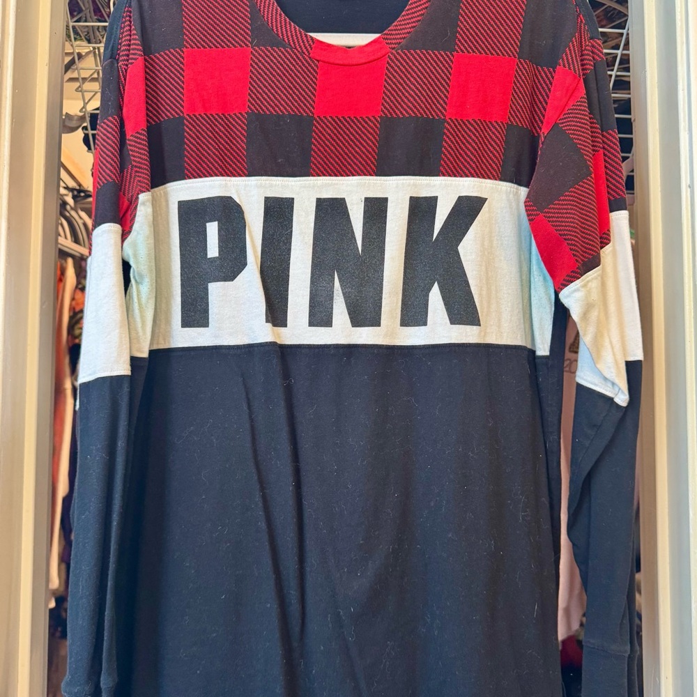 PINK Victoria's Secret Red and Black Plaid Shirt
